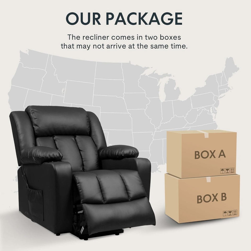 XL31 Power Lift Recliner For Elderly Black Massage