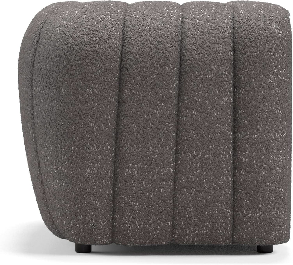 Charcoal Gray Vertical Channel Tufted 3 Piece Sofa Set