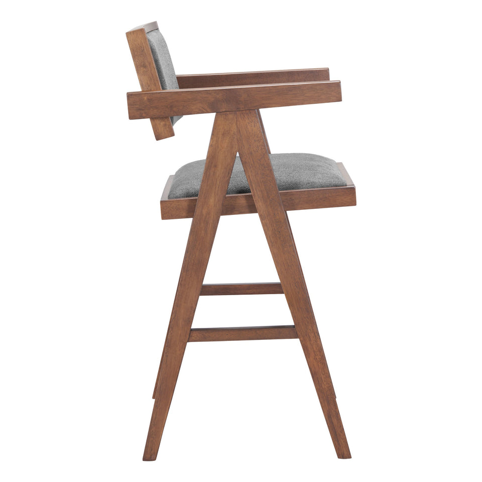 Delhi Counter Stool (Set of 2) Gray & Walnut