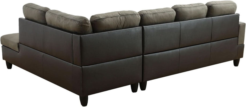 Taupe 105 Inch L Shaped Sectional Sofa With Storage Ottoman