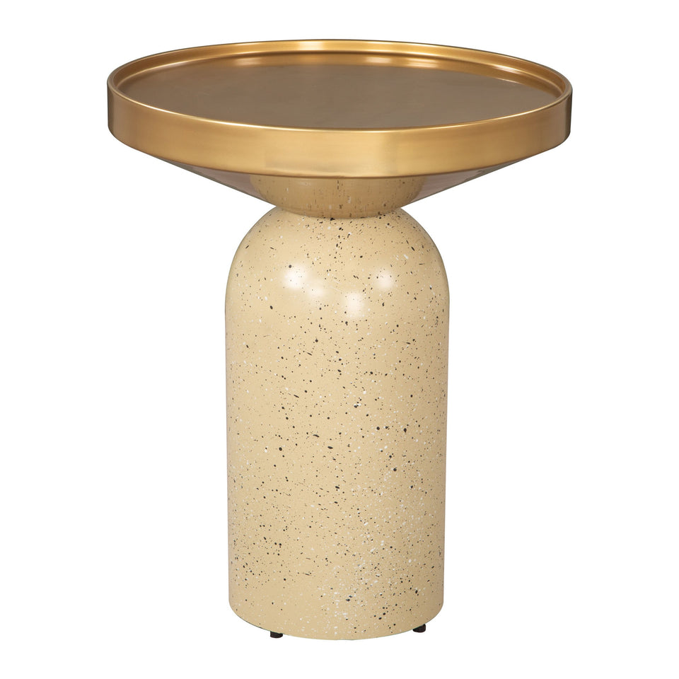 Cendre Side Table Gold & Beige