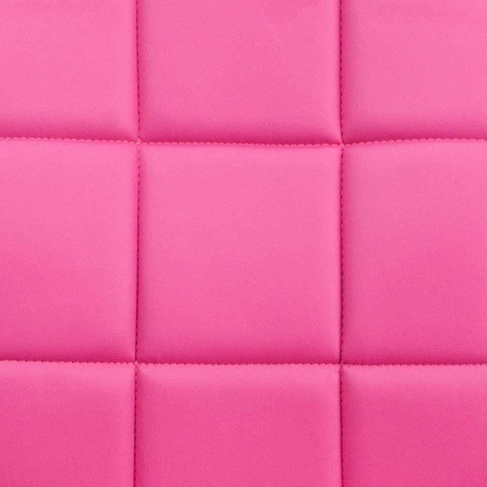 Clayton Pink Quilted Vinyl Mid-Back Swivel Office Chair