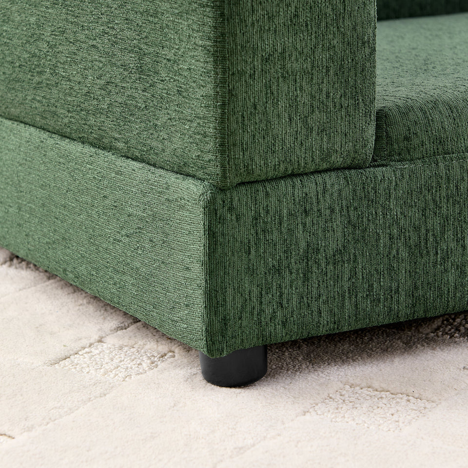 Oversized Pet Sofa for Medium & Large Dogs with Linen Upholstery - Olive Green