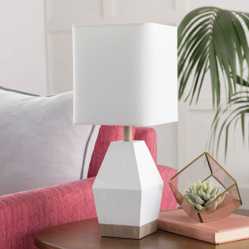 Blinsung White Contemporary Table Lamp - Clearance
