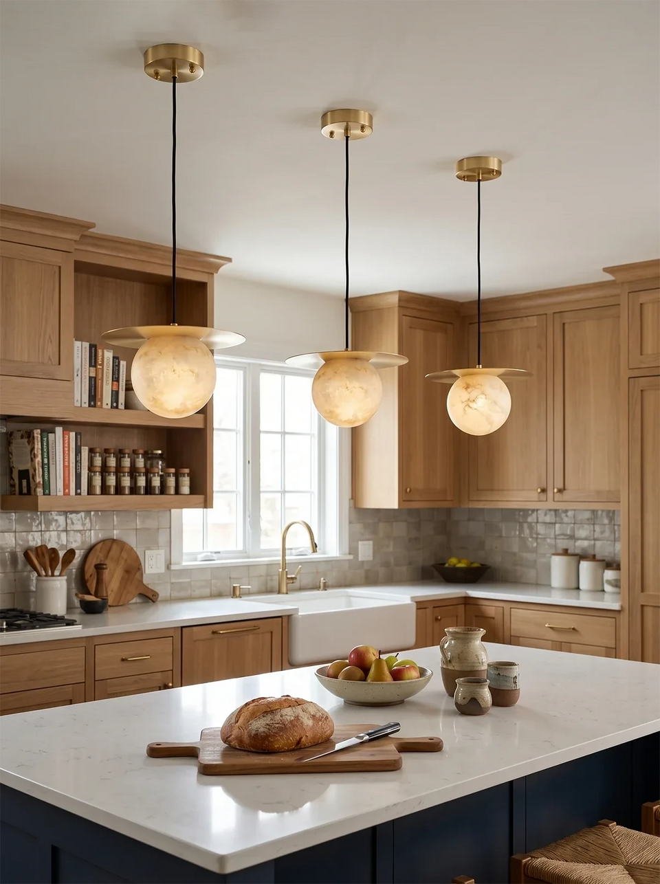 Borra Round Alabaster Pendant Light