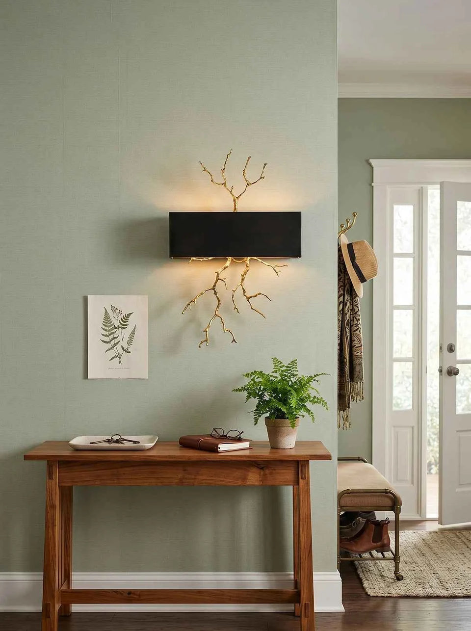 Brass Branch Wall Lamp