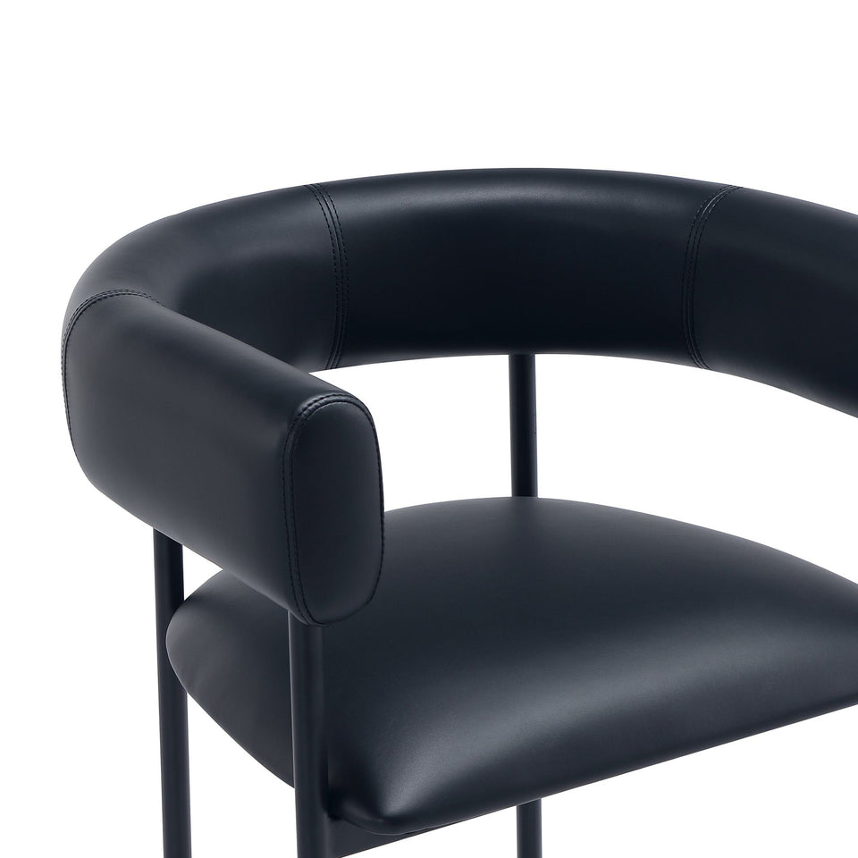 Onda Metal Upholstered Vegan Leather Barstool