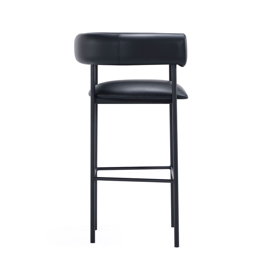 Onda Metal Upholstered Vegan Leather Barstool