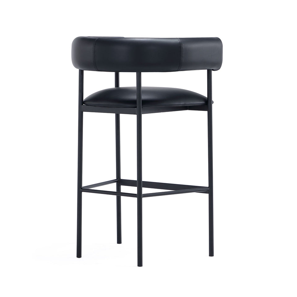 Onda Metal Upholstered Vegan Leather Barstool