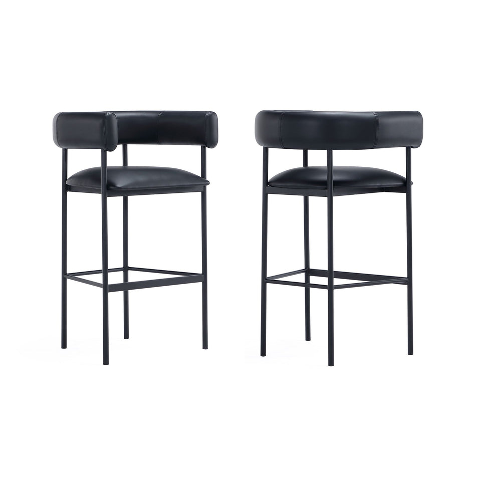 Onda Metal Upholstered Vegan Leather Barstool