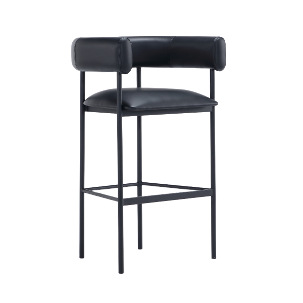 Onda Metal Upholstered Vegan Leather Barstool