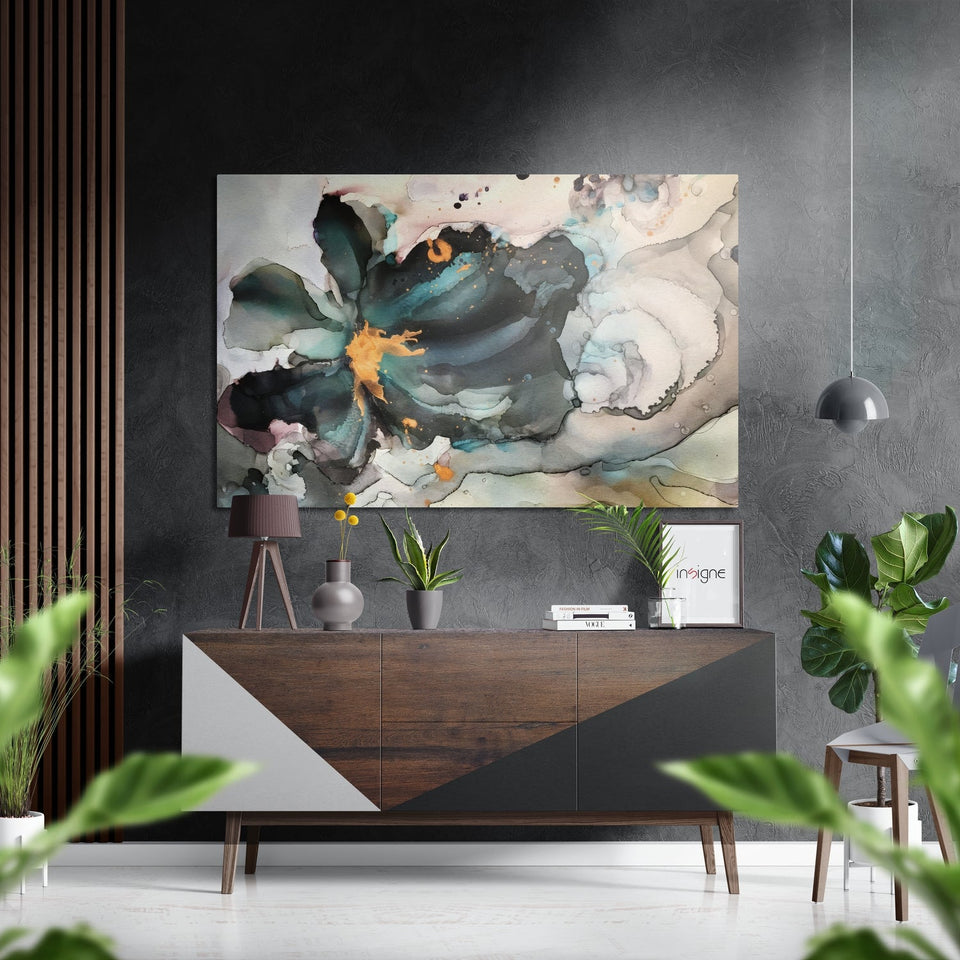 Abstract Flower Brushed Aluminium Dibond Wall Art
