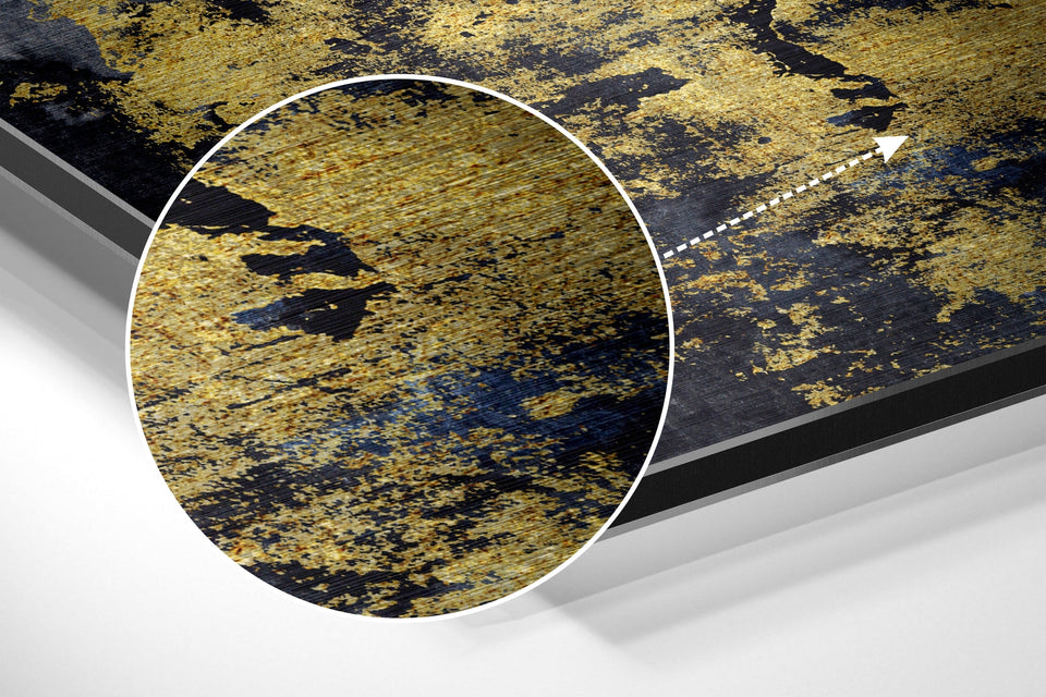 Abstract Gold Brushed Aluminium Dibond Wall Art