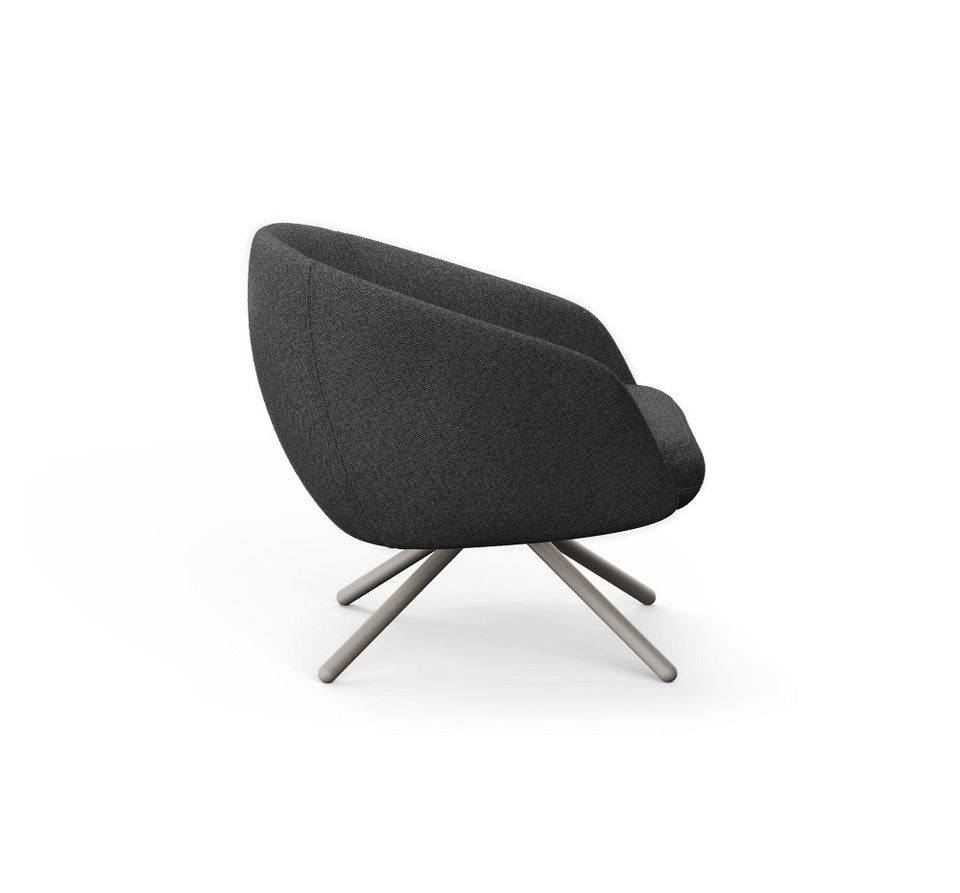 Bonny Swivel Lounge Chair With Wood Dowel Legs