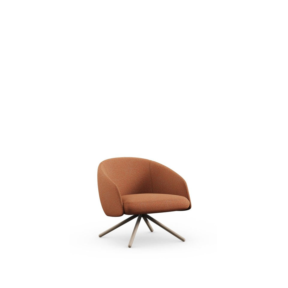Bonny Swivel Lounge Chair With Wood Dowel Legs