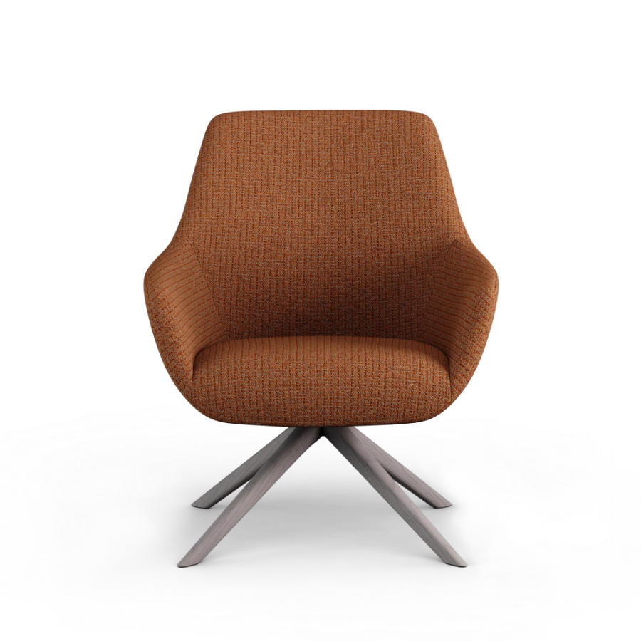 Lamy Swivel Lounge Chair Wood Dowel Base