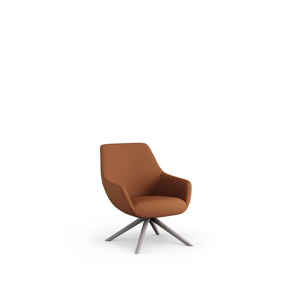 Lamy Swivel Lounge Chair Wood Dowel Base