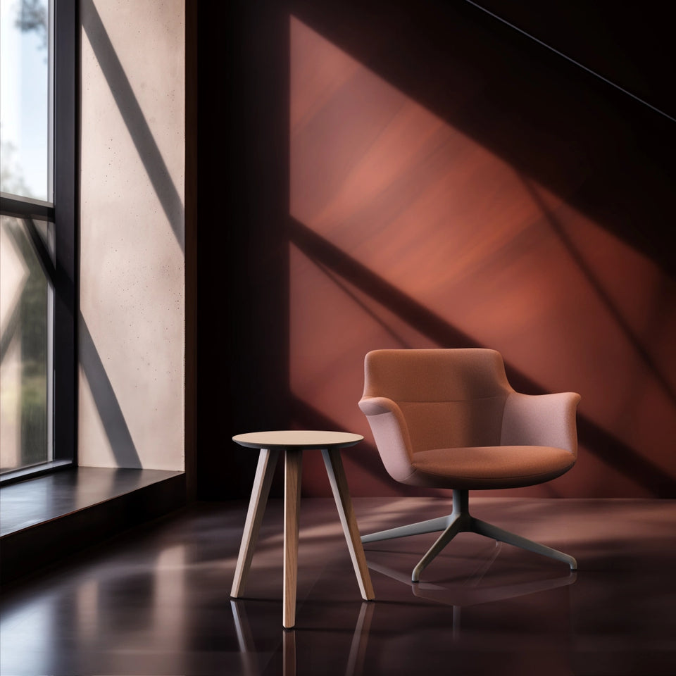 Rego Swivel Lounge Chair - Metal Base