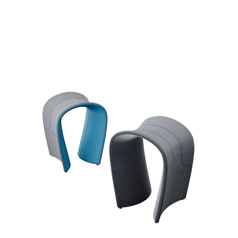 Zenger Curved Upholstered Stool