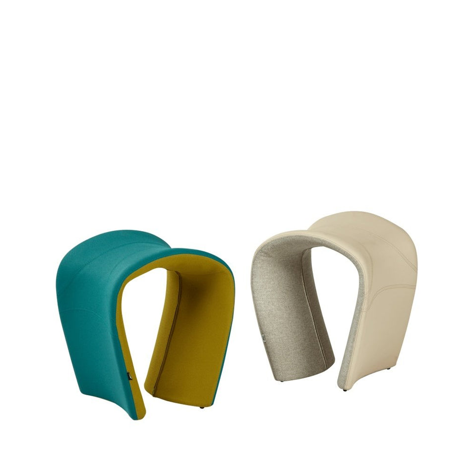 Zenger Curved Upholstered Stool