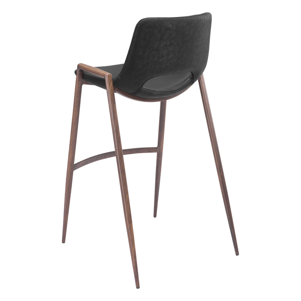 Desi Barstool (Set of 2) Black & Walnut