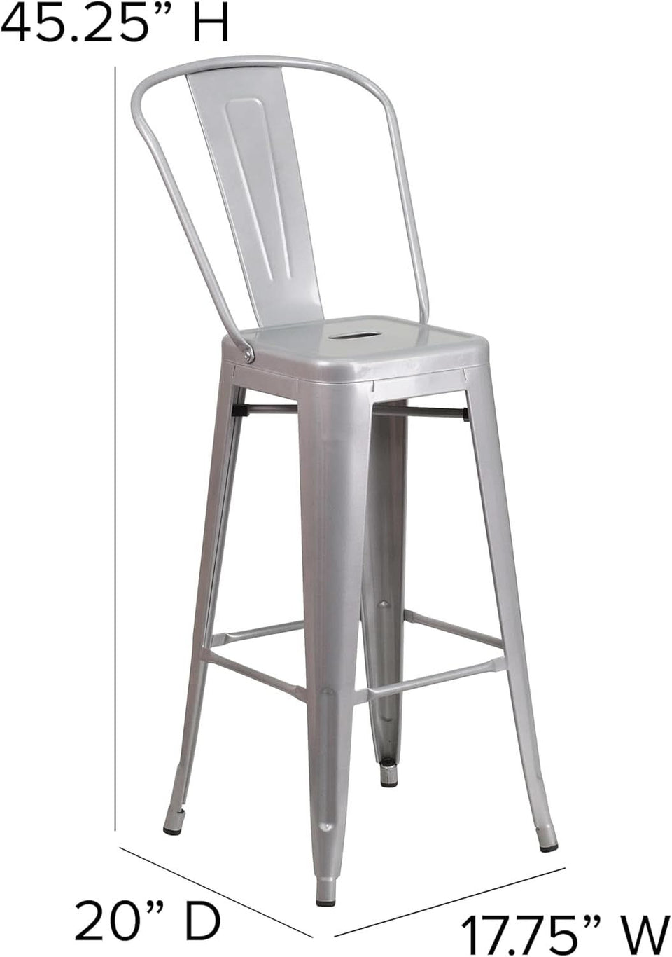 Commercial Grade Metal Barstool Set for Indoor Outdoor Use