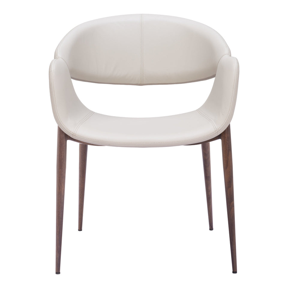 Limay Dining Chair (Set of 2) Beige & Walnut