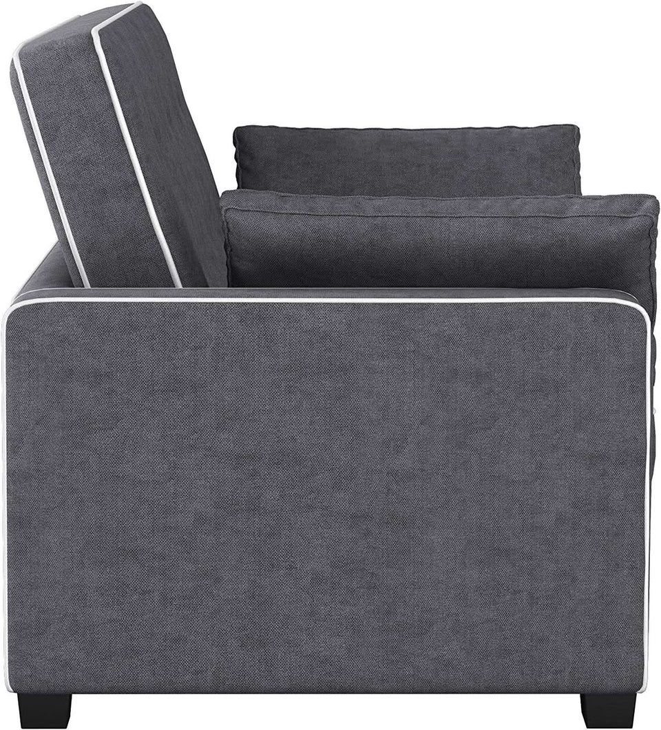 Ainsley Loveseat With Pull Out Sleeper Microfiber Charcoal