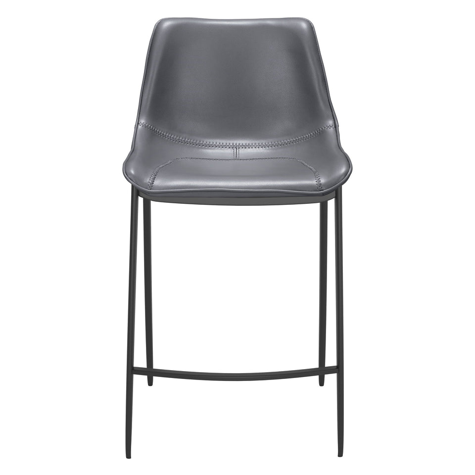 Magnus Counter Stool (Set of 2) Dark Gray & Black