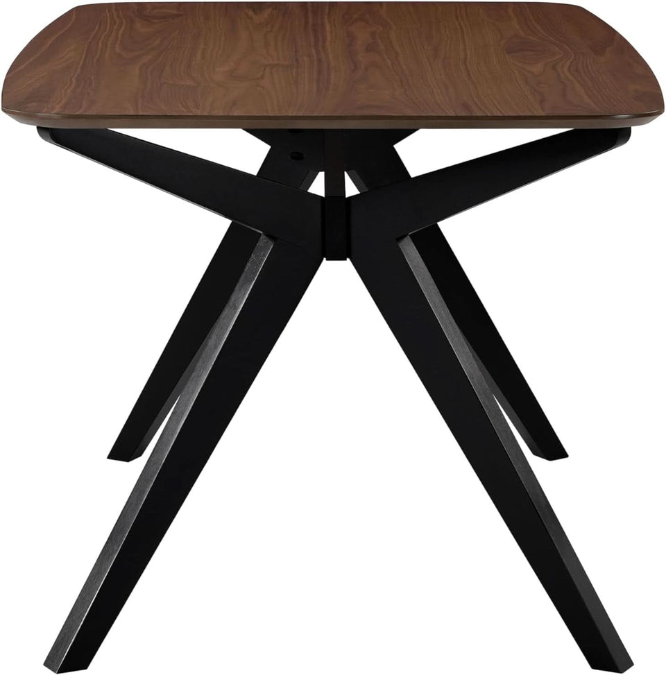 Arley Modern Dining Table For 4 Walnut Brown Solid Wood
