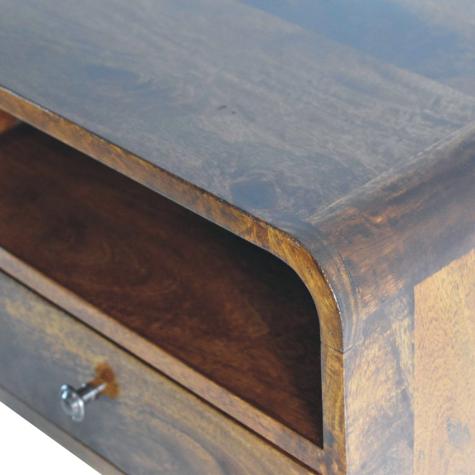 Curved Upper Slot Floating Nightstand