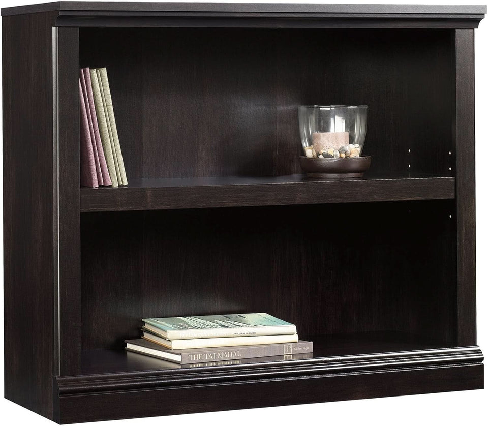 Two Shelf Bookcase Estate Black Finish For Home Office