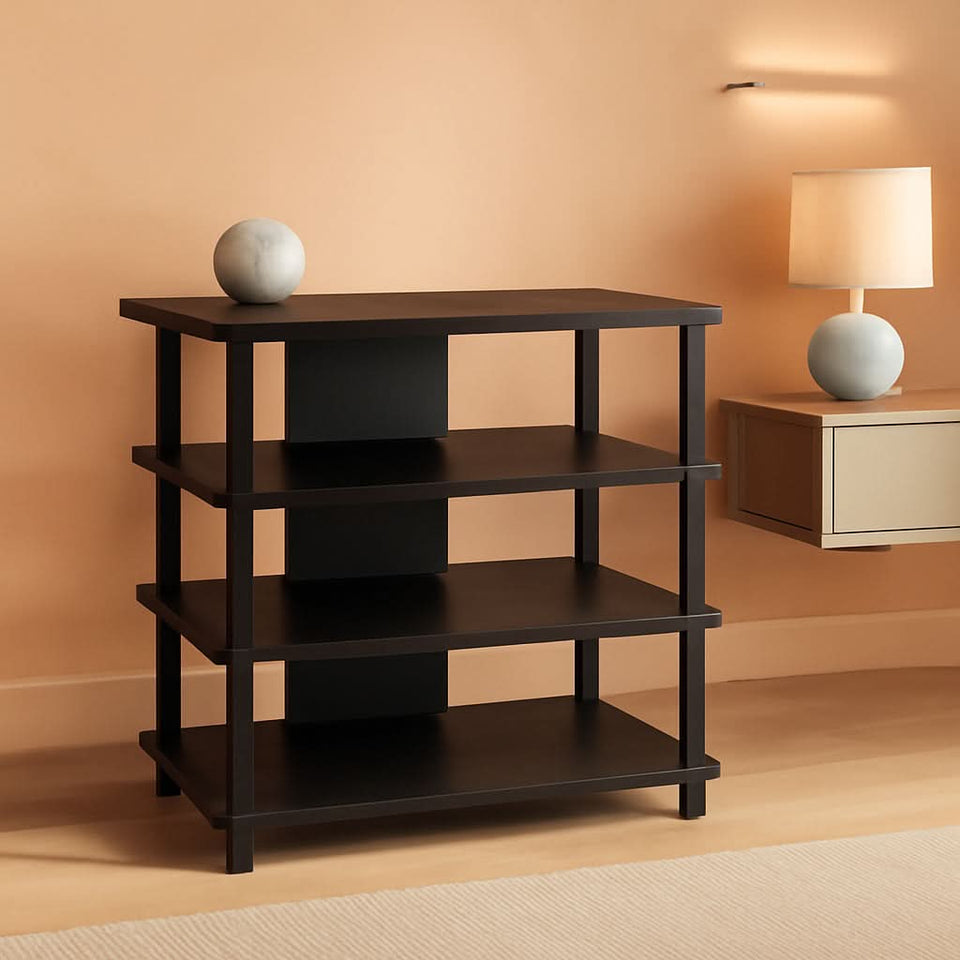 Turn-N-Tube 4-Tier Petite TV Stand Blackwood Easy Assembly