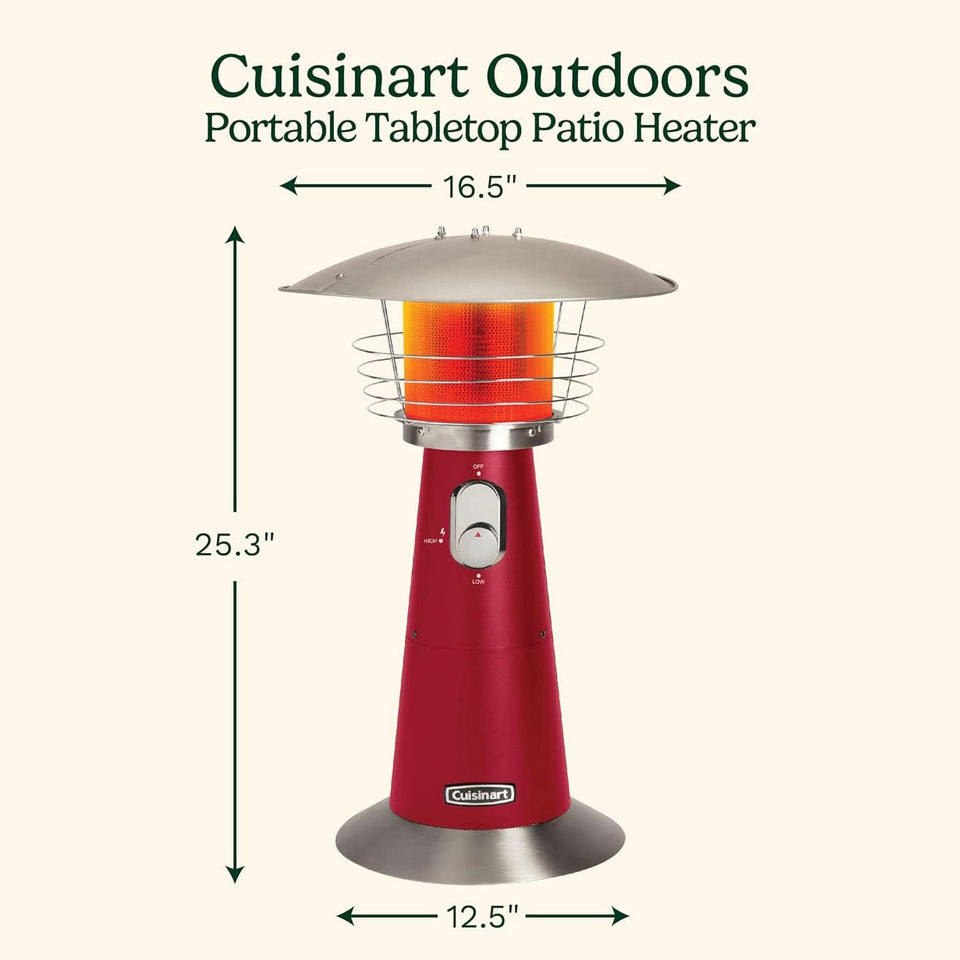 Portable Tabletop Patio Heater 11000 BTU Red Outdoor