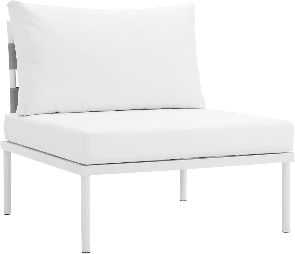 8 Piece White Aluminum Outdoor Patio Furniture Set
