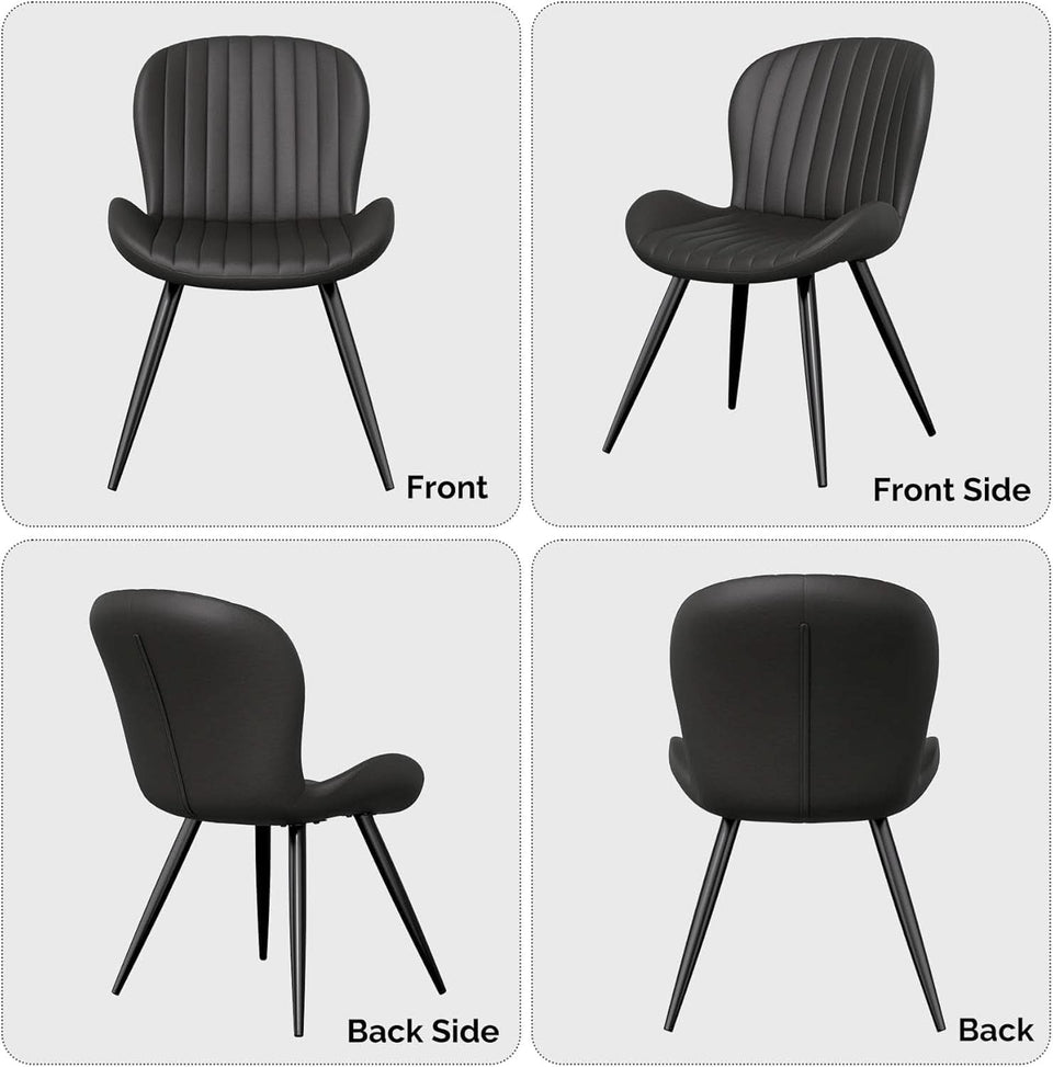 Dining Chairs Set Of 6 Modern Upholstered Black 19 Inch