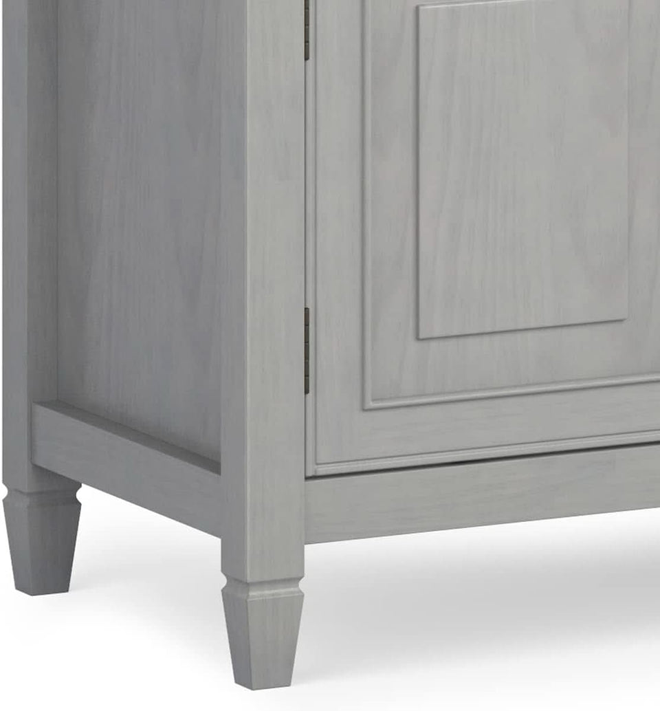 72 Inch Solid Wood TV Stand Fog Grey Up To 80 Inches