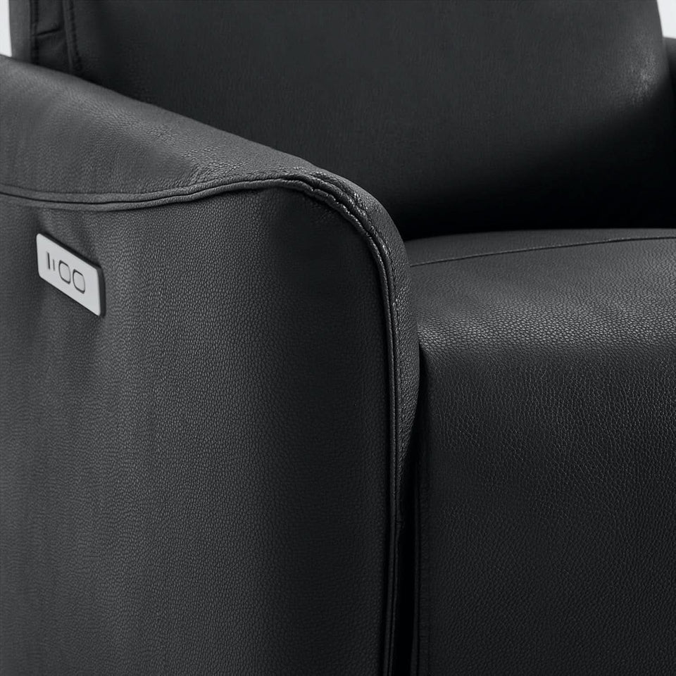 Power Recliner Chair USB Charging Lumbar Support Black