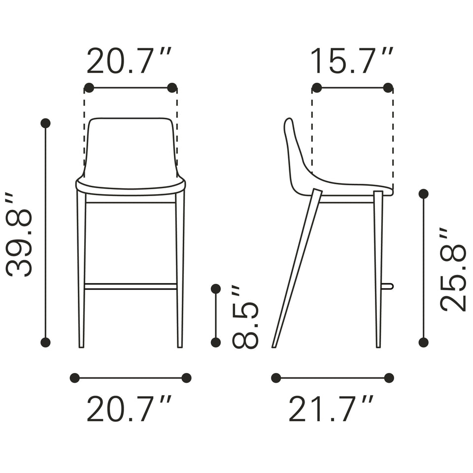 Magnus Counter Stool (Set of 2) Slate Gray & Walnut