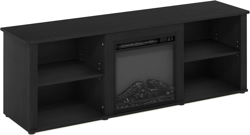 70 Inch TV Stand With Electric Fireplace Americano Finish