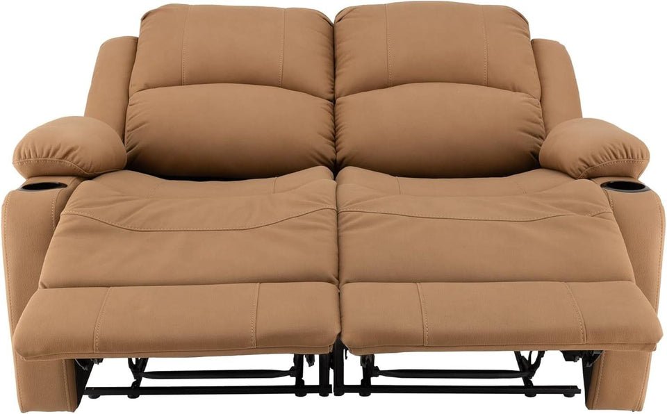 58 Inch Wall Hugger RV Theater Recliner Sofa Sand Double