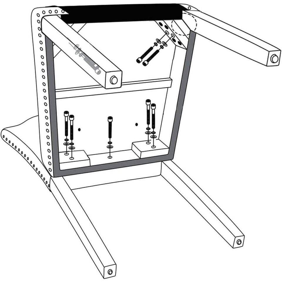 Dark Gray Nonwoven Dining Chairs Set of 6 With Adjustable Feet