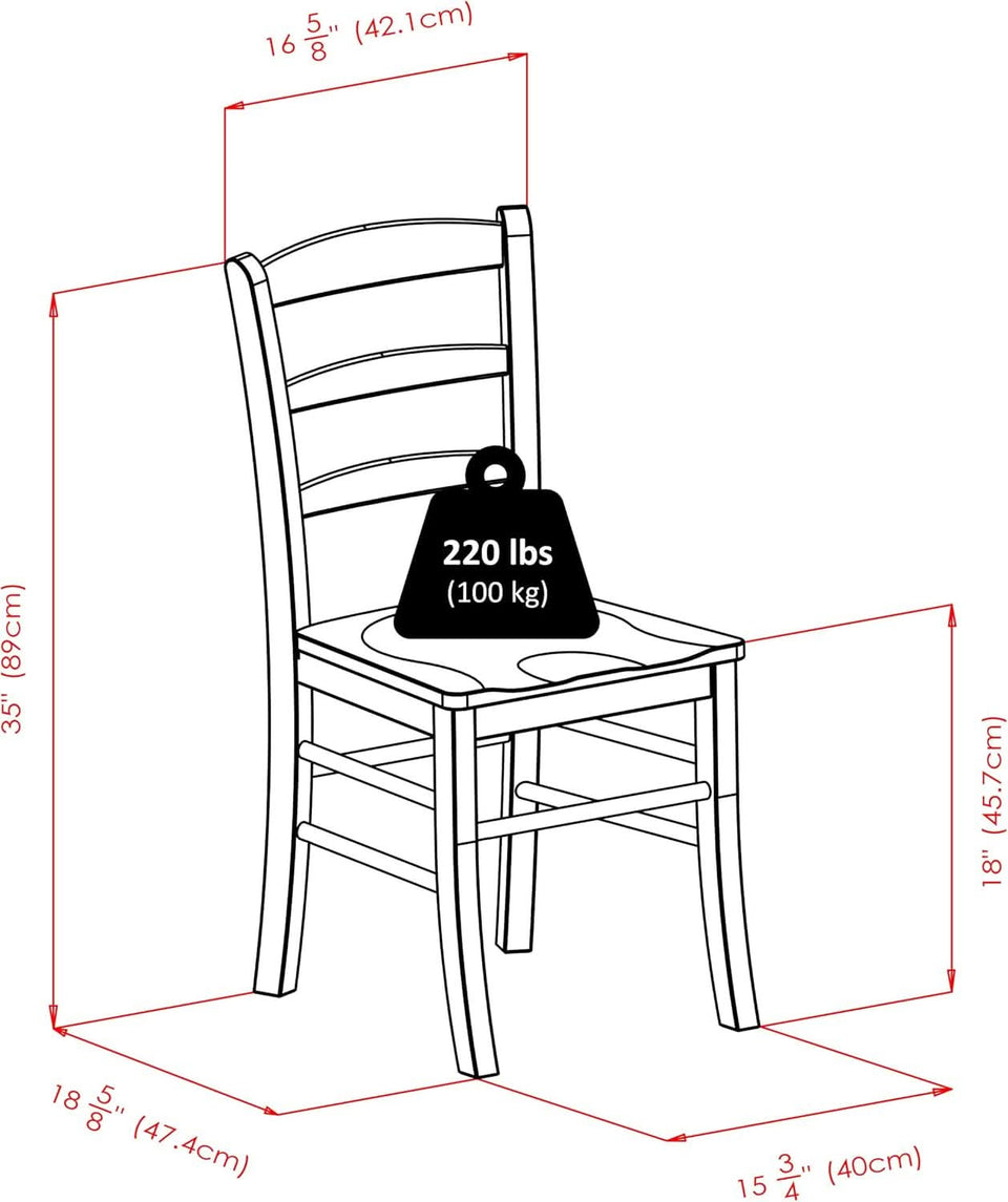 Walnut Ladder-Back Dining Chair Set for Dining Room