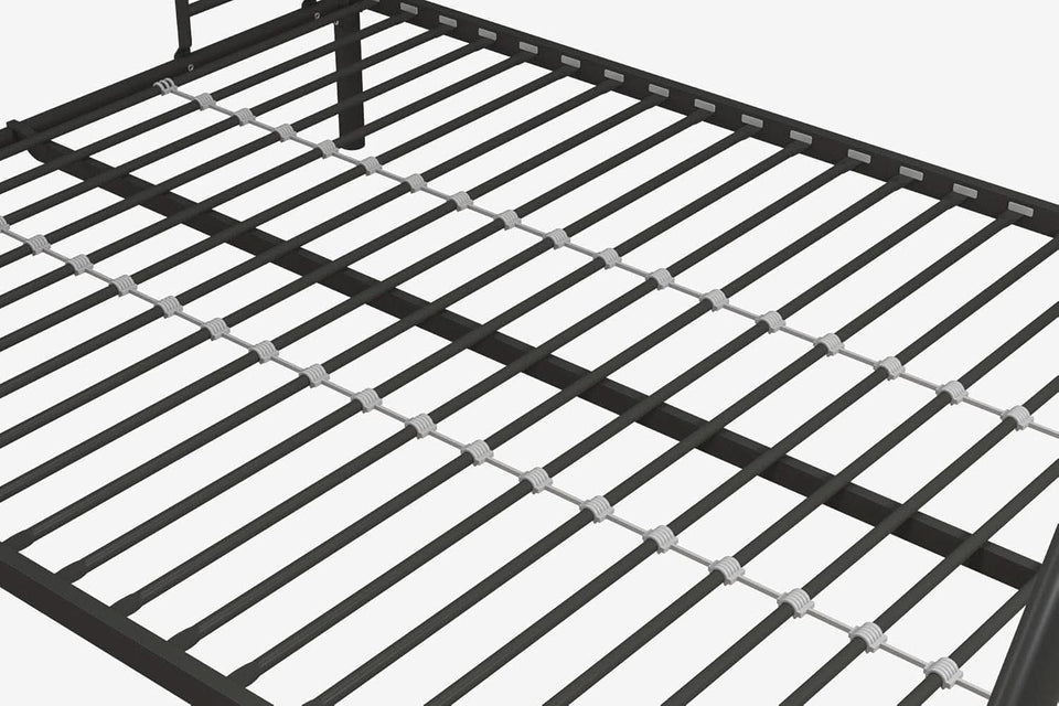 Dusty Metal Bunk Bed Frame Twin Over Full Black Finish