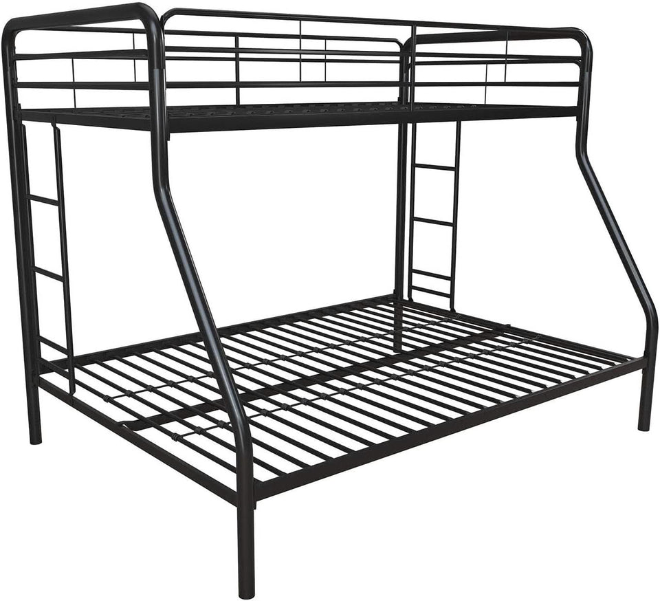 Dusty Metal Bunk Bed Frame Twin Over Full Black Finish