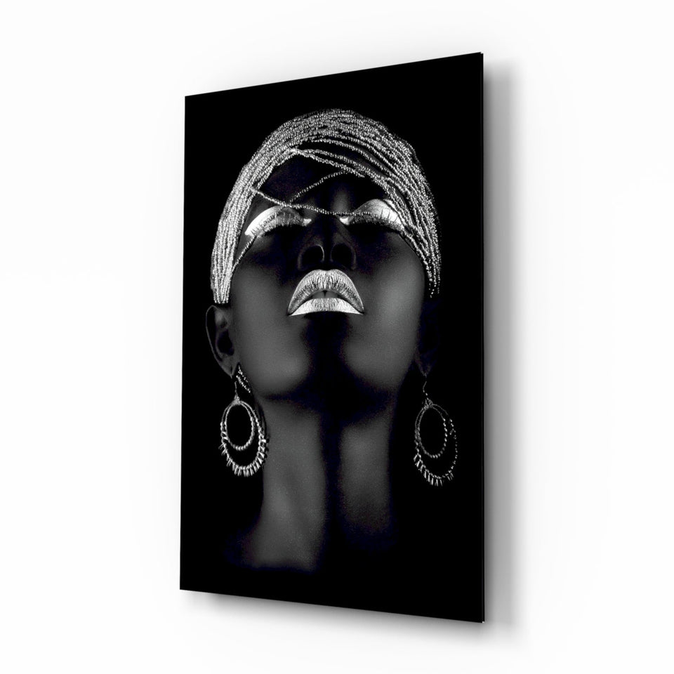 Silver Woman Glass Wall Art