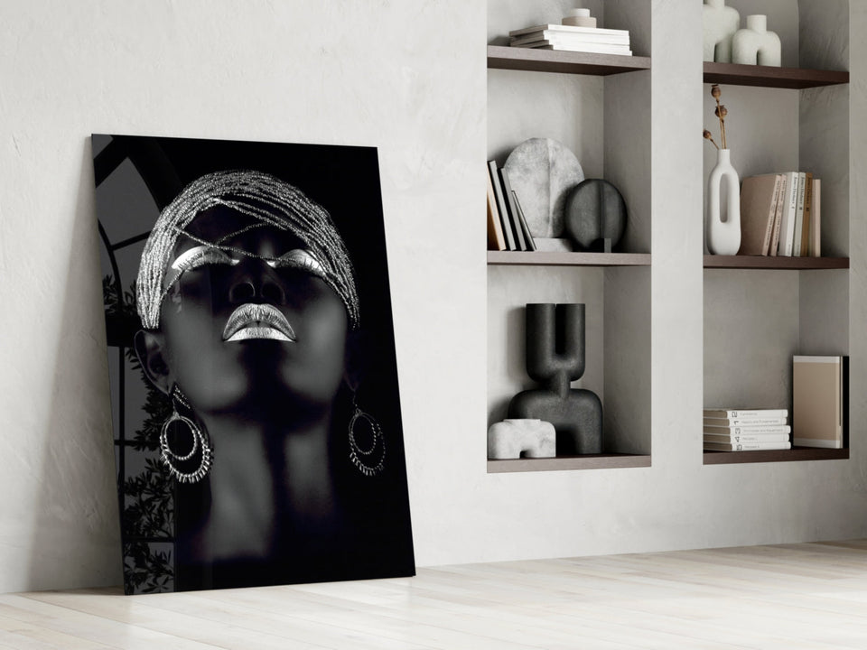 Silver Woman Glass Wall Art