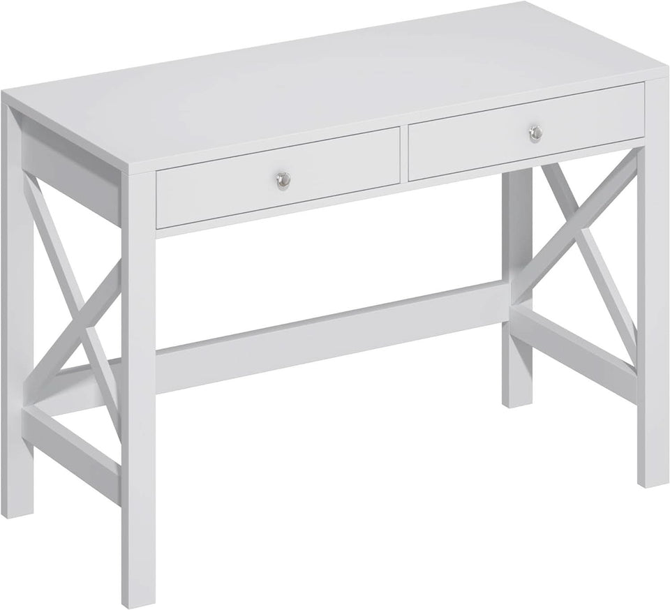 40 Inch White Computer Desk For Home Office Use And Study