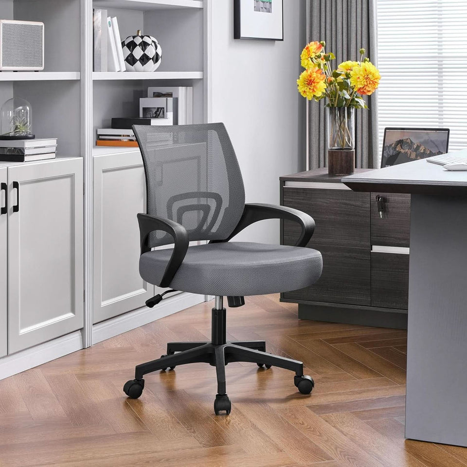2 Pack Ergonomic Mesh Office Chairs With 360 Degree Rolling Casters Dark Gray For Home Office