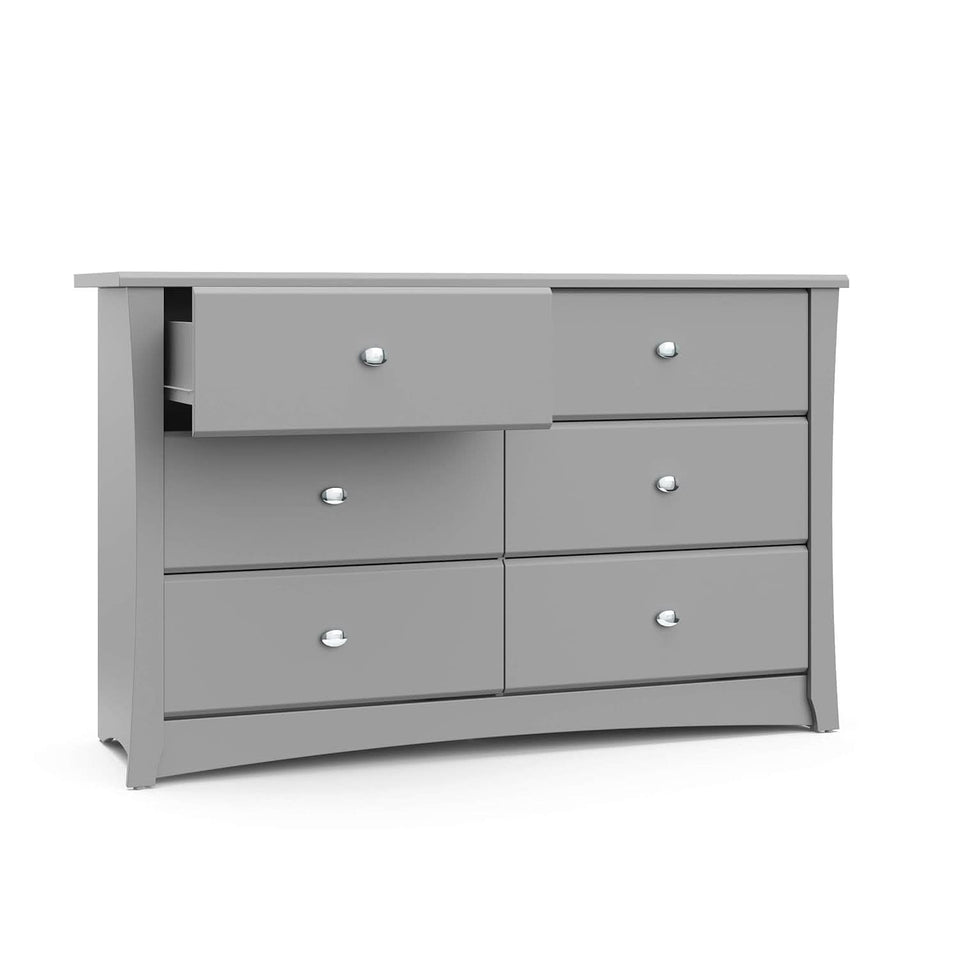 Crescent 6 Drawer Dresser Pebble Gray Nursery Organizer